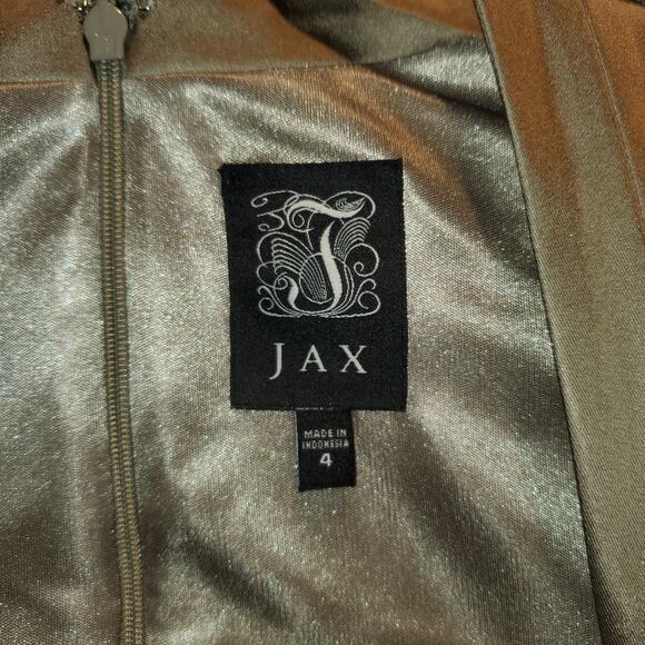 JAX Dress Size 4 NWT Gold Bandage Style Cap Sleeve Cocktail Party Sheath - Picture 2 of 8